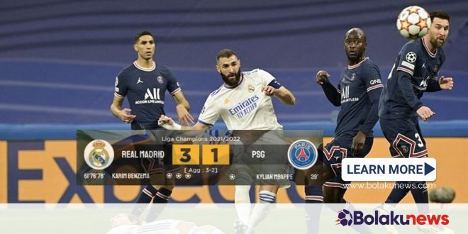 Hasil Real Madrid VS PSG Liga Champion