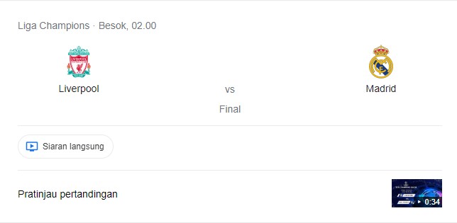 jadwal liga champions liverpool vs real madrid